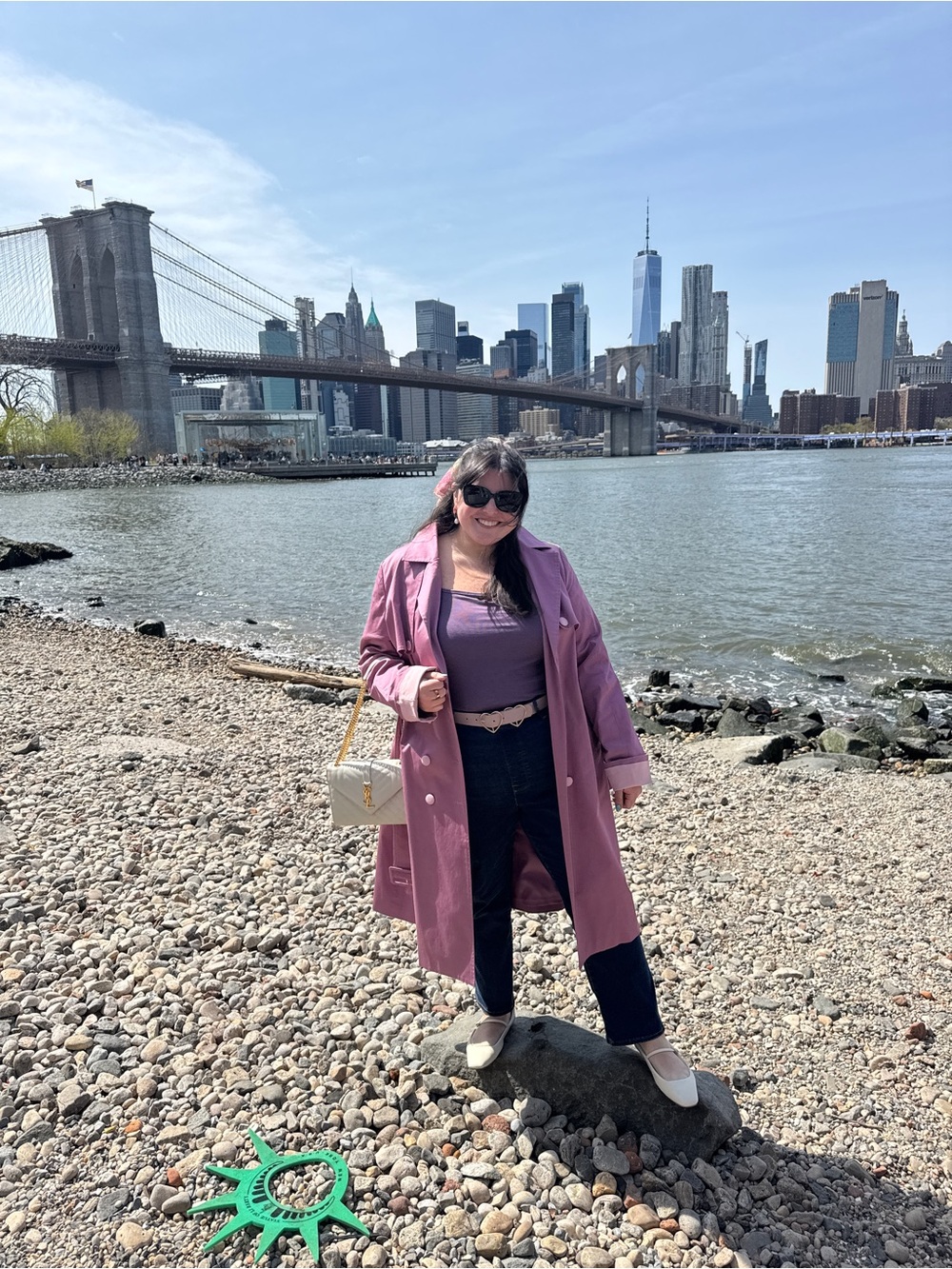 Womens Dusty Rose Double-Breasted Trench Coat - Picture 2 of 9
